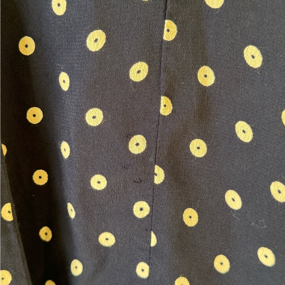 Reformation Long Sleeve Size Small (2-4) Navy and Cream White Polka Dot Dress - Picture 12 of 15